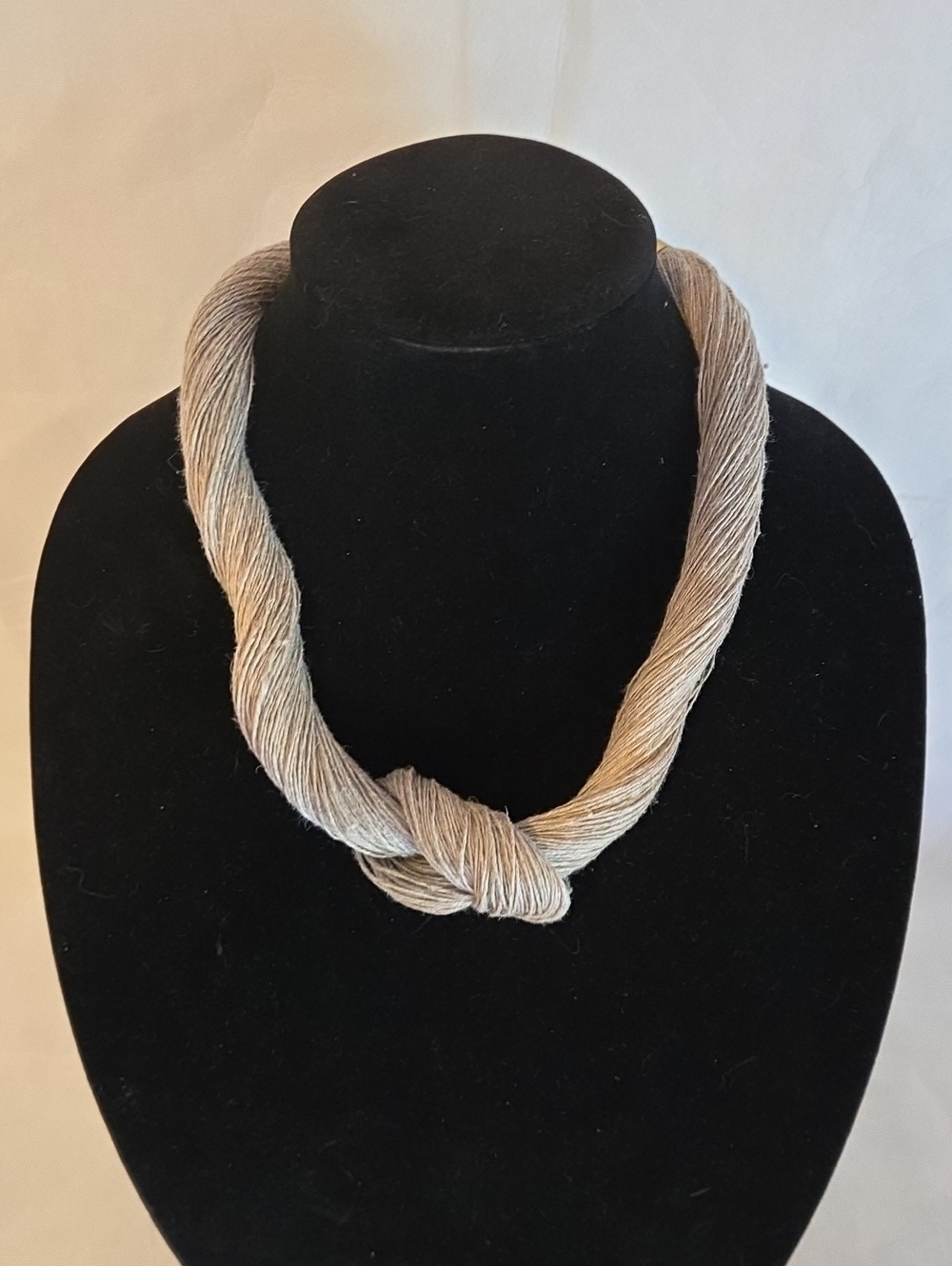 Artisan Neutral Yet Noticeable Handmade Twisted Organic Cotton Necklace OOAK